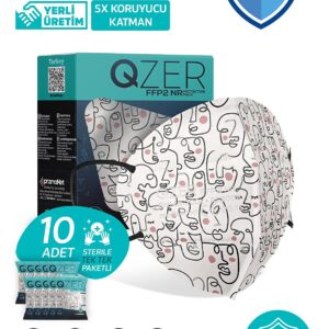 Μάσκα Υψηλής Προστασίας FFP2/N95 QZER Line Art | 10τμχ