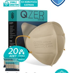 Μάσκα Υψηλής Προστασίας FFP2/N95 QZER Μπεζ | 10τμχ